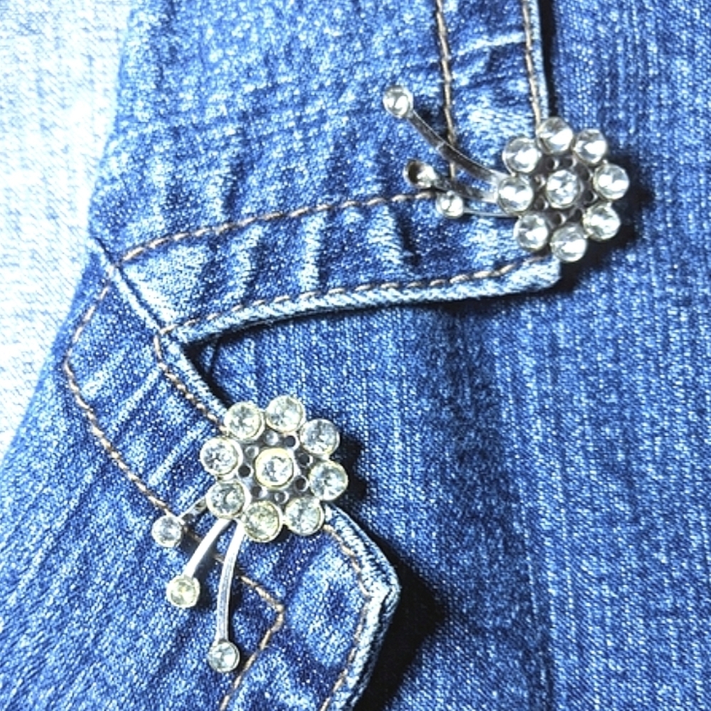 Rhinestone Clips Collar Shoes Scarf Silver Tone Vintage Flower Clip-on Jewelry